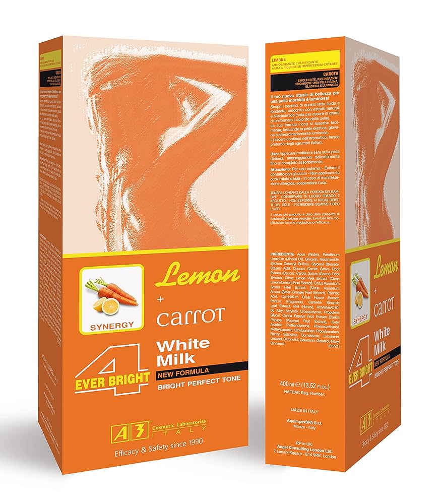 [21532] A3 Body Milk Lemon + Carrot Milk 400ml