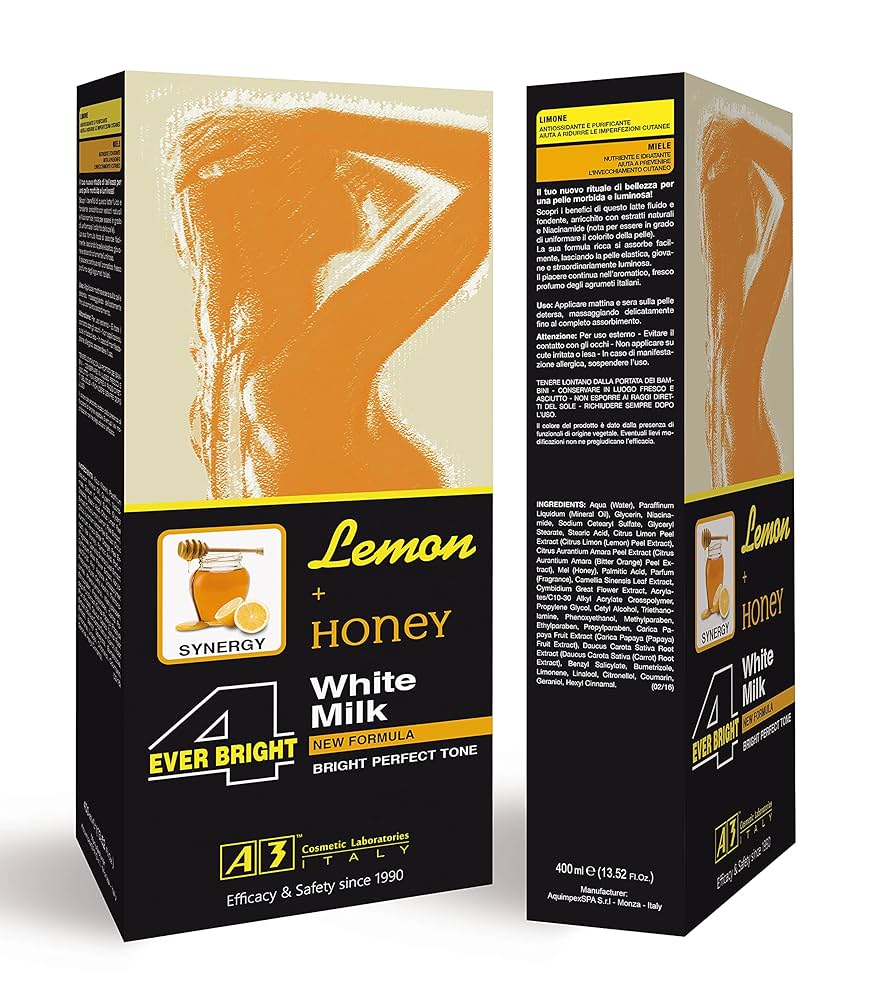 [22101] A3 Body Milk Lemon+Honey 4ever Bright White Milk 400 ml