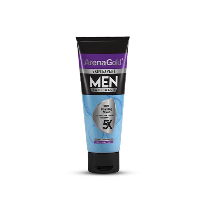 [23078] Arena Gold Men Face Wash With Foaming Scrub 100g