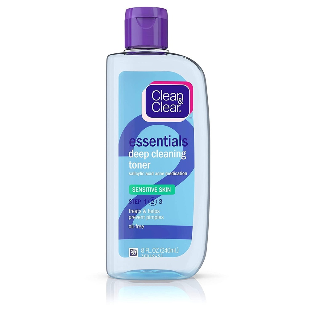 Clean & Clear Deep Cleaning Toner Deep Cleaning Astringent Sensitive Skin 8oz/240ml