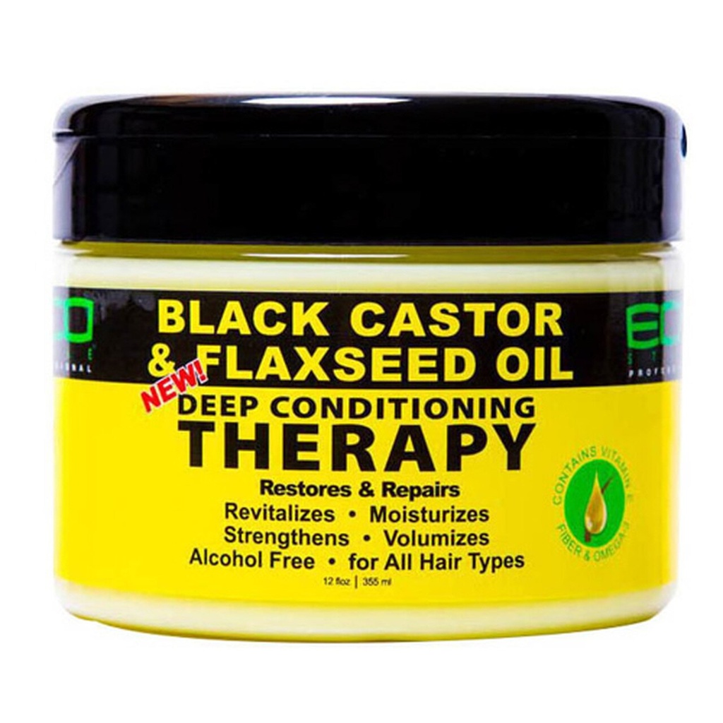 [20460] Eco styler Black Castor & Flaxseed Oil Deep Conditioning Therapy 12oz