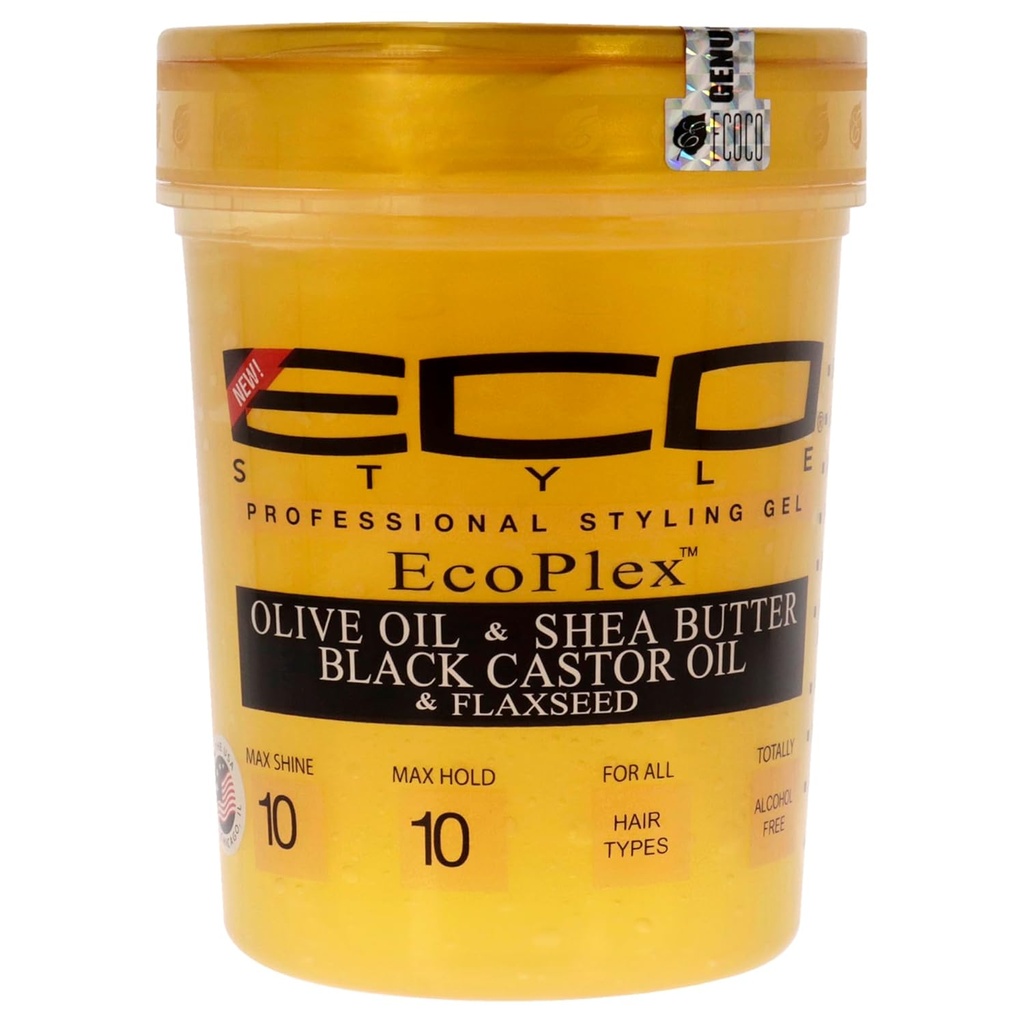 [20466] Eco styler Black Castor Oil Gold Olive Oil & Shea Butter 32oz
