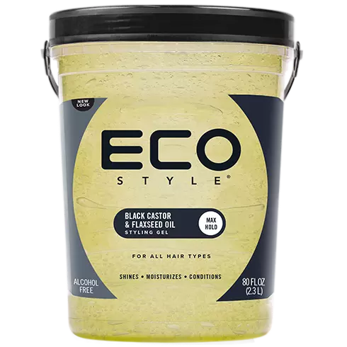 Eco style Styling Gel Black Castor & Flaxseed Oil 5Lbs