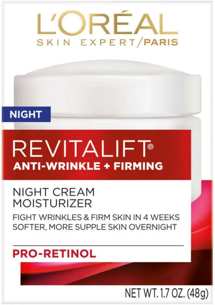 L'Oreal Night Moisturizer Cream RevitaLift Anti Wrinkle + Firming Cream 1.7oz