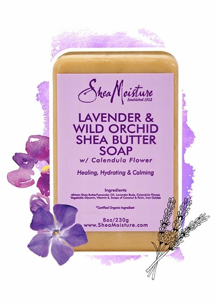 Shea Moisture Lavender & Wild Orchid Shea Butter Bar Soap 230g