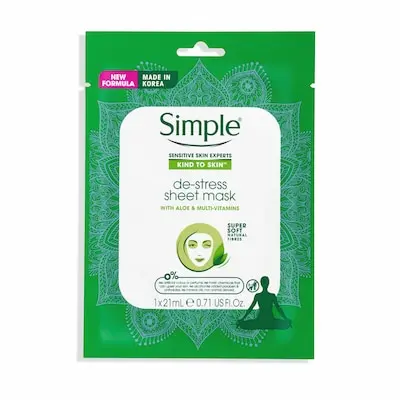 Simple De Stress Sheet Mask 26ml