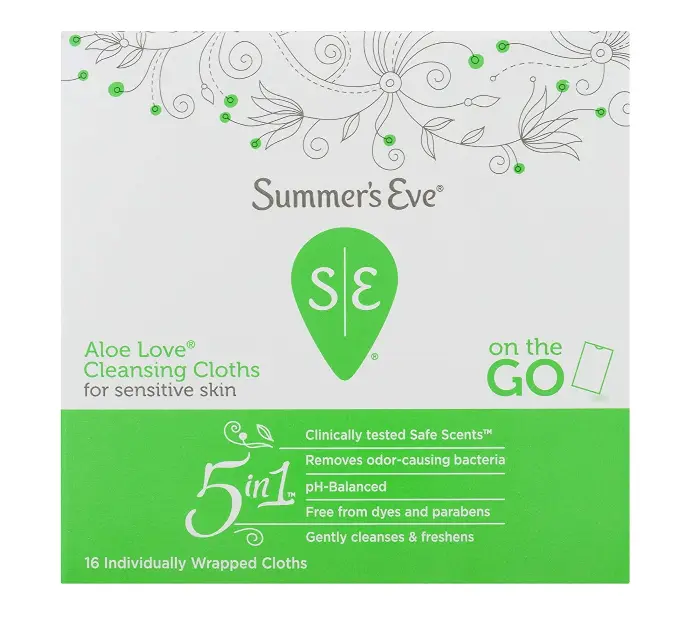 Summer's Eve Aloe Love Cleansing Cloths 
for 16 wrapped