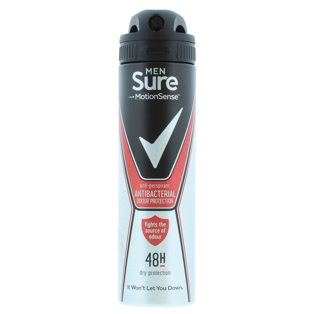 Sure 48h Spray For Men Antibacteria Odour Protection 250ml