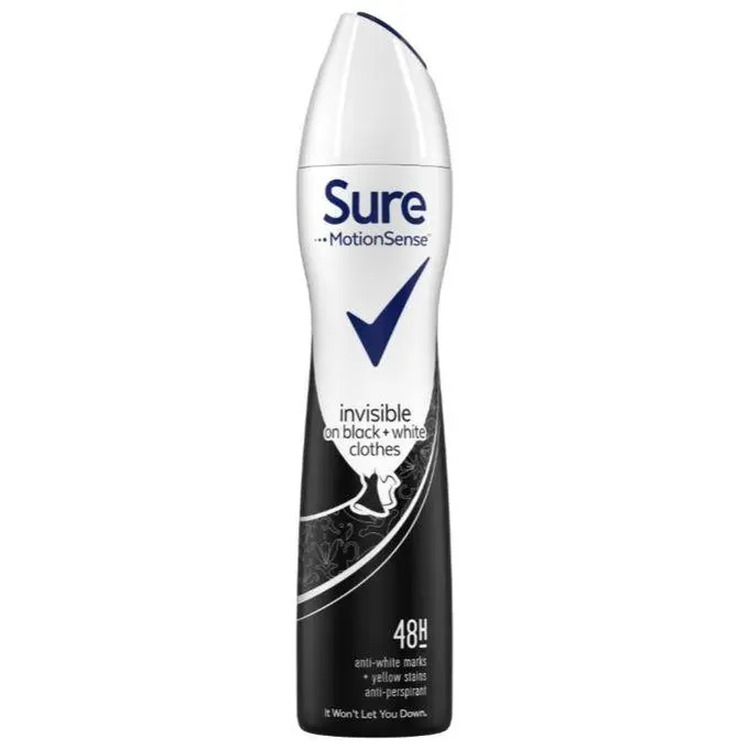 Sure 48h Spray For Women Invisible Black + white 250ml