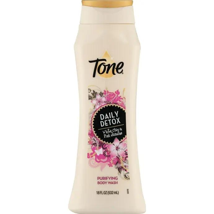 Tone Daily Detox White Clay & Pink Jasmine Body Wash 18oz/532 ml