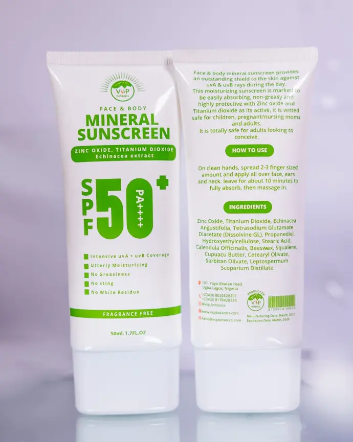 VSP Botanics Sunscreen Mineral Body & Face Sunscreen SPF50 