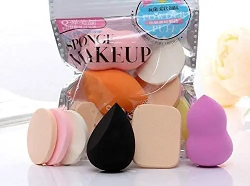 Kuddy Makeup Puff 6in1 Green & Peach Colour