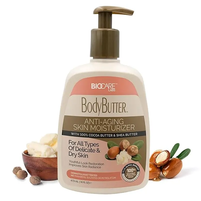 Biocare Labs Body Lotion Anti Aging Skin Moisturizer with Cocoa Butter & Shea Butter 473ml