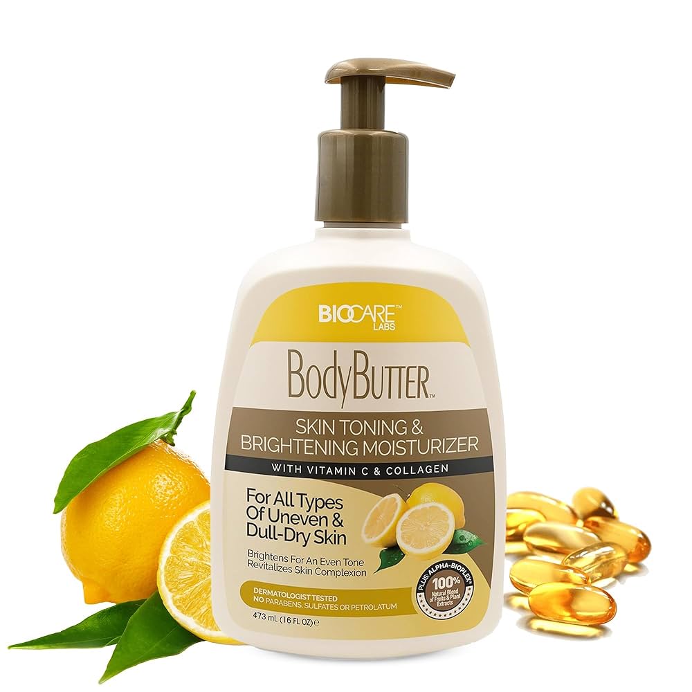 [25020] Biocare Labs Body Lotion Skin Toning & Brightening Moisturizer with Vit C & Collagen 473ml