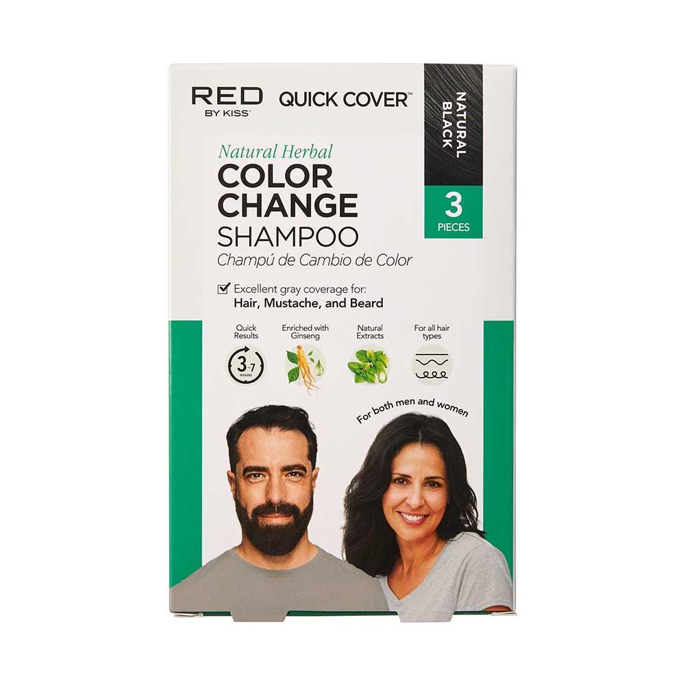 Red By Kiss Color Change Shampoo Natural Black Rinse 3pcs CCS01