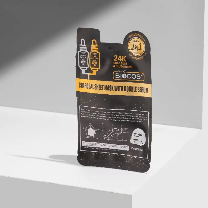 BioCos 24k Gold Dust Charcoal Sheet mask Double