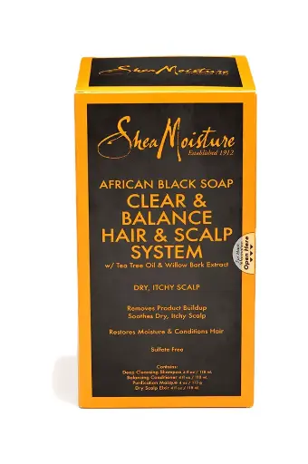 [15298] Shea Moisture African Black Soap Clear & Balance Hair & Scalp Kit 