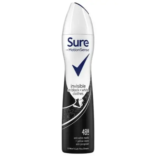 [18511] Sure 48h Spray For Women Invisible Black + white 250ml