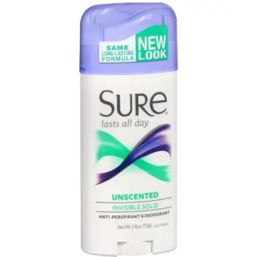 [12508] Sure Deodorant Stick UnScented Invisible Solid Deodorant 2.6oz