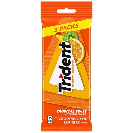 [6308] Trident Tropical Twist Flavour Orange Gum 