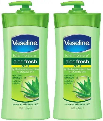 [12941] Vaseline Body Lotion Total Moisture Aloe Fresh Spf 15 Lotion 20.3oz